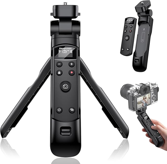 for Fujifilm Tripod Wireless Shooting Grip with Shutter Release - Mini-Tripod with Rechargeable Remote Control for Fujifilm X100 VI/X-M5/X-T30 II/X-E5/X-T5/X half/X-H2S/X-S10/X-S20/X-T50/X-T4/X-T3