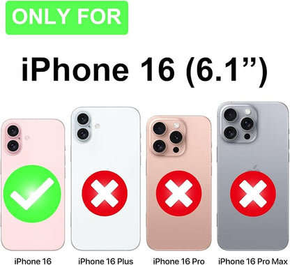 Crossbody Wallet Case for iPhone 16 6.1", Magnetic Detachable PU Leather Phone Case with RFID Blocking Card Holder Wristlet Mirror Flip Zipper Shoulder Purse Clutch for Women - Green