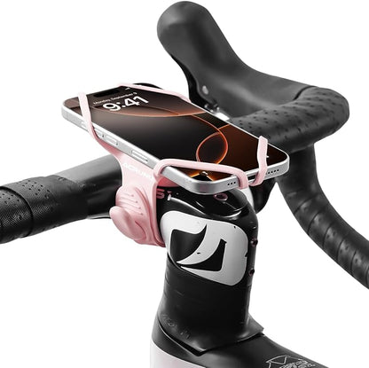 Bike Phone Mount for Handlebar – Scratch-Free Silicone Holder with Anti-Slip Grip, Universal Cycling Phone Stand Compatible with iPhone/Samsung (4.0"-7.2"),Horizontal & Vertical Installation