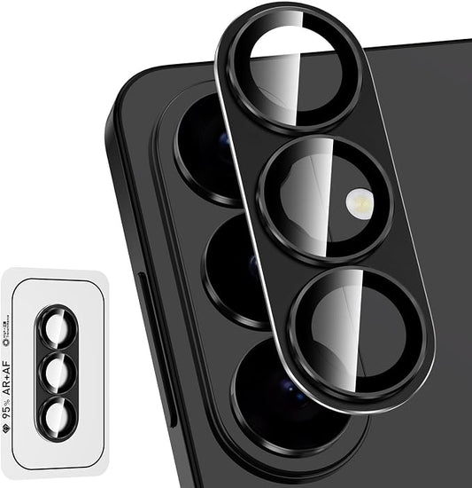 for Samsung Galaxy S26 Camera Lens Protector, Electroplated Matte Back with 9H Tempered Glass Lens Protector, [Strong Adsorption] [Case-Friendly] Metal Ring HD Clear Lens Cover, Black