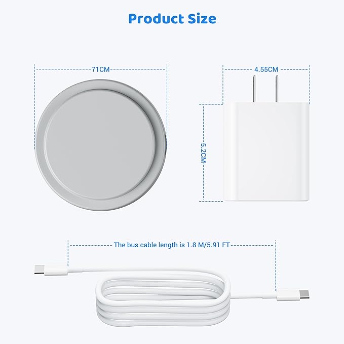 Charger for Yoto Player (3rd Gen) Magnetic Charging Dock Compatible with Yoto Player 3rd Gen Audio Speaker Power Supply Replacement Original Charging Base USB-C Adapter Cord
