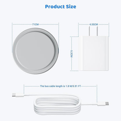 Charger for Yoto Player (3rd Gen) Magnetic Charging Dock Compatible with Yoto Player 3rd Gen Audio Speaker Power Supply Replacement Original Charging Base USB-C Adapter Cord