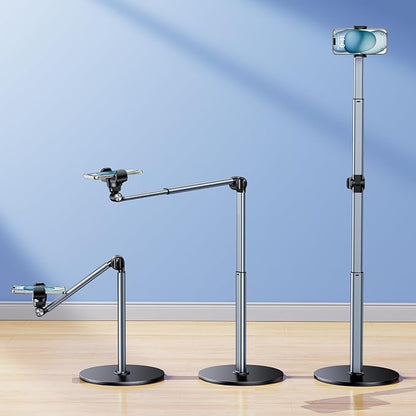 Aluminum Overhead Phone Stand for Recording,Adjustable Phone Mount for Desk,iPhone Tripod for Overhead Shots,Sturdy Holder for Cooking,Crafting,Filming,Painting – Perfect for Creators(Clip)