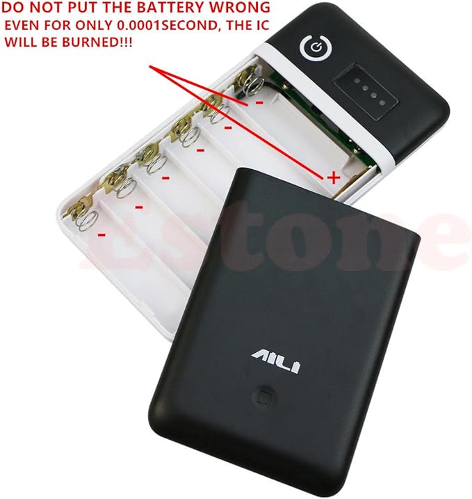 5V/2.1A Charging Input 6X 18650 Battery Mobile Powe Bank Case Shell DIY Kit