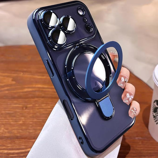 for iPhone 17 Pro Case Magnetic Stand,[Compatible with Magsafe] [Military Protection][Camera Lens Protector] Phone Case Cover for iPhone 17 Pro 6.3" - Deep Blue
