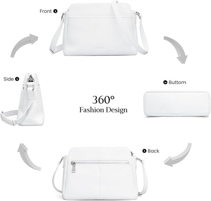 befen Anti-theft Crossbody Bag for Women Genuine Leather, Small Cross Body Shoulder Handbags with RFID Card Slots
