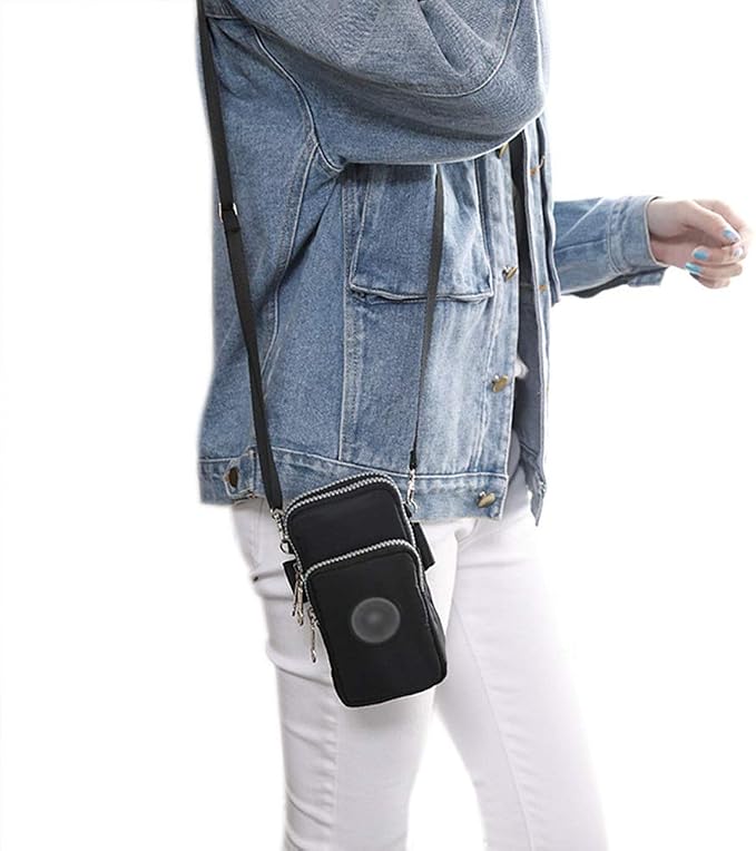ZGMYC 3-Layers Cellphone Pouch Wristlet Purse Waterproof Sports Armband Shoulder Bag Wallet