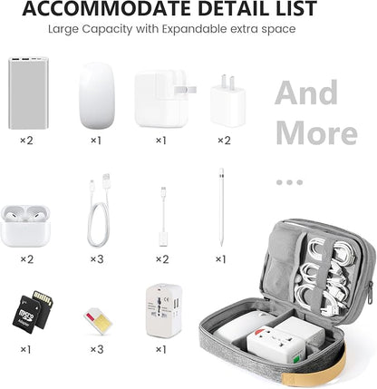 Travelkin Cord Organizer Travel, Cable Organizer For Electronic Accessories | Expandable electronics bag,tech organizer travel case, charger organizer travel case for Card,Usbs, travel essentials
