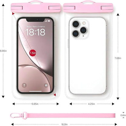 1/2 Pack Waterproof Phone Pouch Compatible with iPhone 17 16 15 Pro Max & Galaxy S24+/S23 7in Waterproof Phone Case, IPX8 Beach Travel Must Haves, Beach Essentials, Peach Pink, 1 Pack