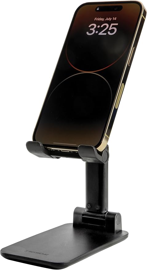Scosche SUFMPS-SP Universal Cell Phone Stand and Holder with Non-Slip Cradle, Foldable, Adjustable Non-Magnetic Mount for Home Office Desk or Travel Compatible with iPhone, Tablet and All Devices