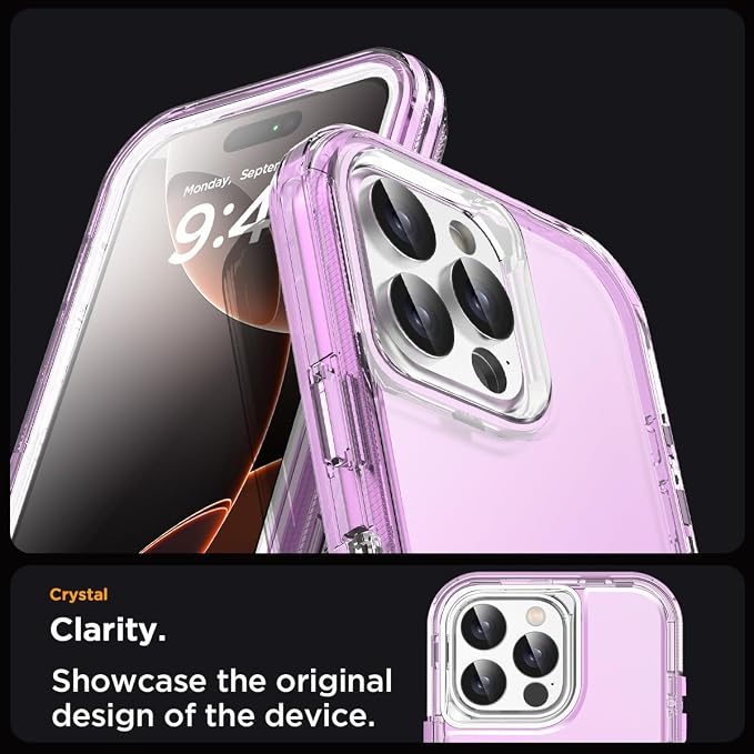 AICase for iPhone 16 Pro Max Case Clear 3 in 1 Heavy Duty Drop Protection Full Body Rugged Shockproof/Dust Proof 3-Layer Military Protective Tough Durable Cover for iPhone 16 Pro Max 6.9"_3