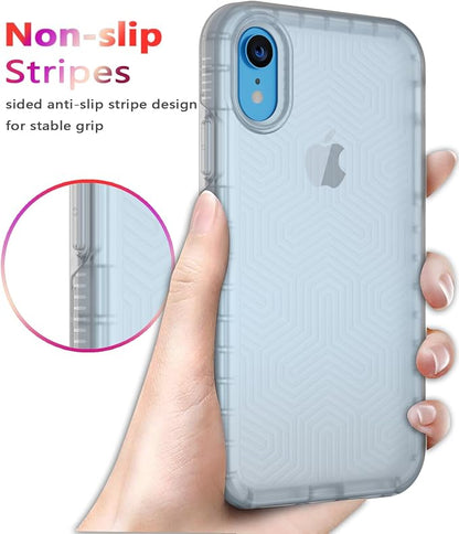 Diverbox for iPhone XR Case [Tempered Glass Screen Protector] [Shockproof] [Dropproof] Heavy Duty Protection Phone Case Cover for Apple iPhone XR Clear