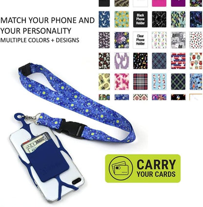 Gear Beast Cell Phone Lanyard - Mobile Phone Lanyard with Case Holder, Card Pocket, Soft Neck Strap, and Detachable Clip - Compatible with iPhone, Galaxy, & Most Smartphones - Skiing