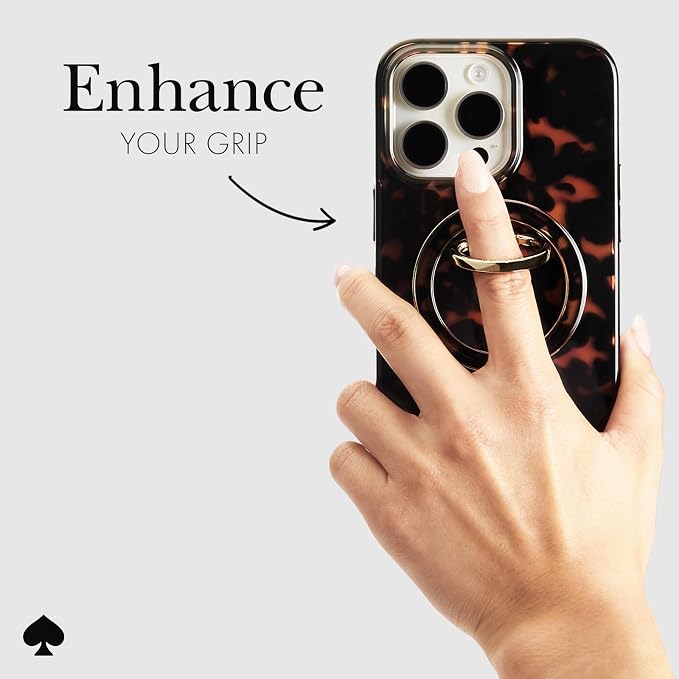 kate spade new york Magnetic Phone Ring Grip with Stand - Removable and Collapsible - Tortoiseshell