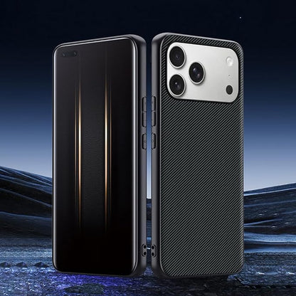 Thin Case for iPhone 17/17 Pro/17 Air/17 Pro Max, Slim Carbon Fiber Texture Leather Cover Lightweight Shockproof Anti-Fingerprint Shell,17pro,Green