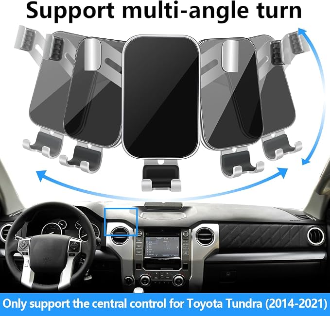 Car Phone Holder for Toyota Tundra 2014 2015 2016 2017 2018 2019 2020 2021 Auto Interior Accessories Best Cell Phones Mount Cellphone Mobile Cradle Charging Navigation Bracket Air Vent Stand
