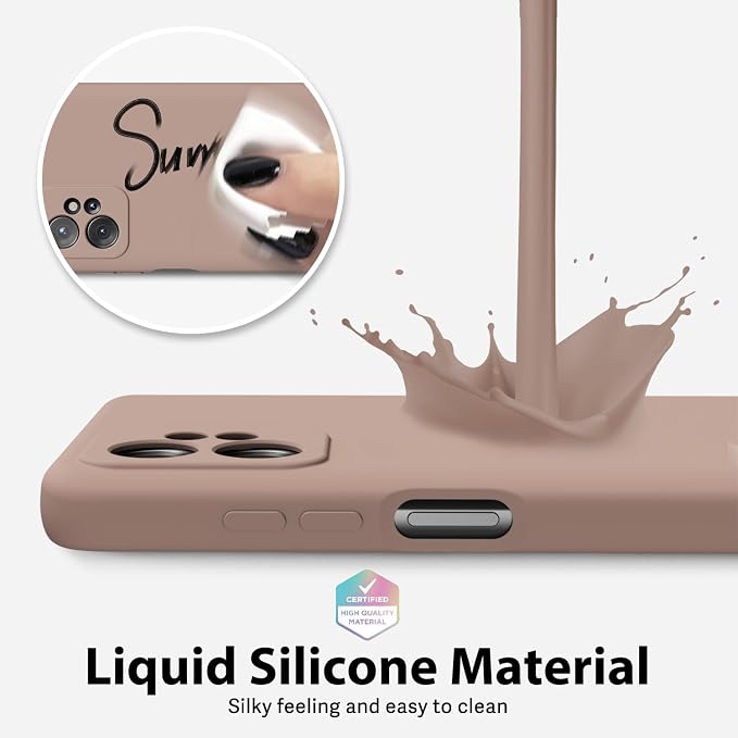 oakxco for Motorola Moto G Power 5G 2023 Phone Case Liquid Silicone, Thin Slim Soft Rubber Gel TPU Plain Simple Cover for Women Girl Cute, Matte Solid Color, Brown