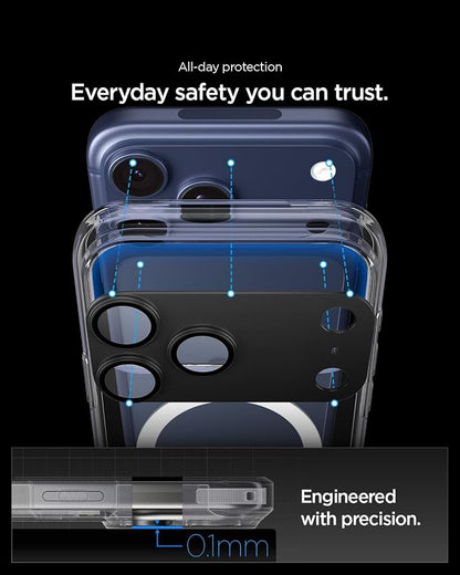 Spigen Camera Lens Screen Protector [GlasTR EZ Fit Optik Pro XL] Designed for iPhone 17 Pro [Case Friendly] - Black [1 Pack]