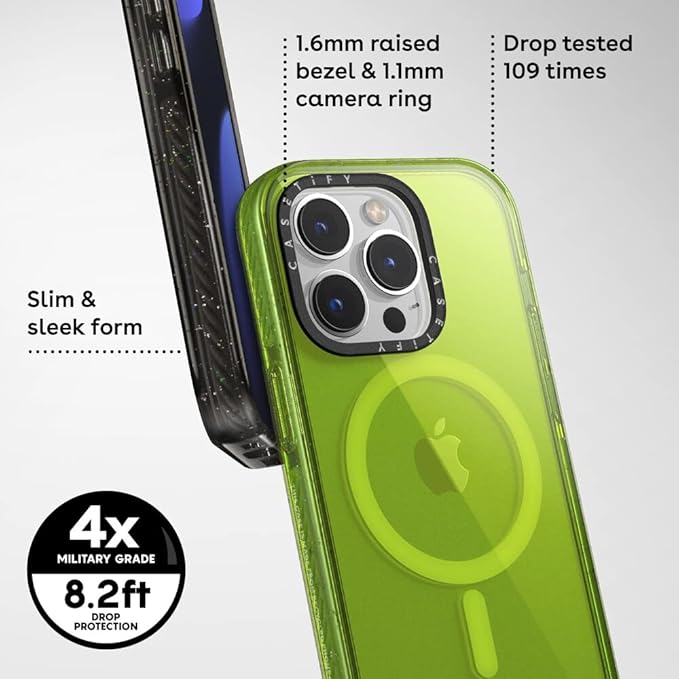 CASETiFY Impact iPhone 14 Pro Case [4X Military Grade Drop Tested / 8.2ft Drop Protection/Compatible with Magsafe] - PP-0008 - Glossy Black