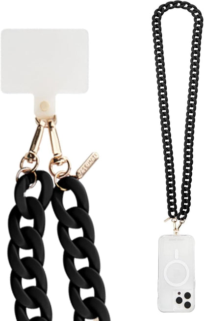 Case-Mate Crossbody Phone Lanyard / Chain [Works with All Phones] Hands-Free Strap - Cell Phone Charm - Neck Chain Holder for iPhone 17 Pro Max / 16 Pro Max / 15 Pro Max / 14 / 13 / S26 Ultra - Black