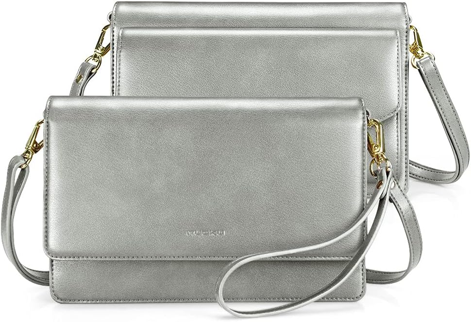 nuoku Women Small Crossbody Bag Cellphone Purse Wallet with RFID Card Slots 2 Straps Wristlet