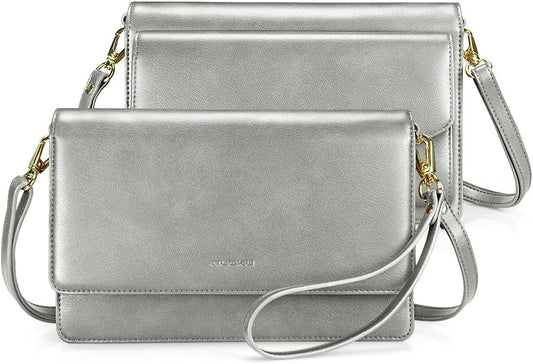 nuoku Women Small Crossbody Bag Cellphone Purse Wallet with RFID Card Slots 2 Straps Wristlet