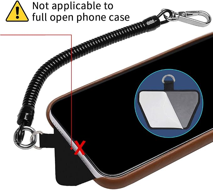 Doormoon Phone Lanyard Tether with Patch, Universal Stretchy Straps and Phone Case Anchor for Anti-drop Outdoor Skiing Hiking Cycling Climbing Compatible for iPhone Samsung Pixel Most Smartphones