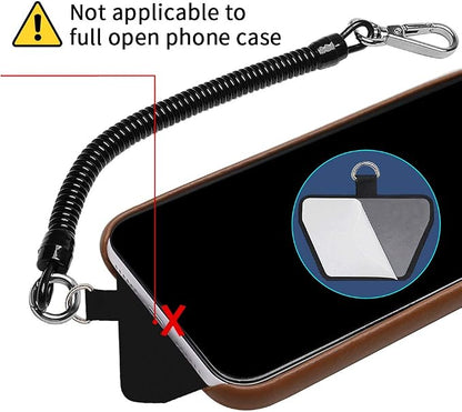 Doormoon Phone Lanyard Tether with Patch, Universal Stretchy Straps and Phone Case Anchor for Anti-drop Outdoor Skiing Hiking Cycling Climbing Compatible for iPhone Samsung Pixel Most Smartphones