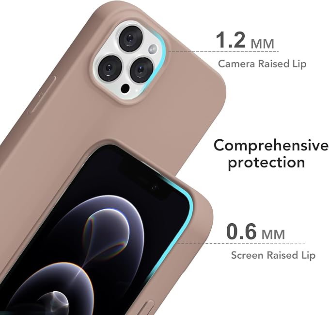 for iPhone 12/12 Pro Case Silicone Compatible with Magsafe Case, Ultra Slim Thin Magnetic Phone Cases Mag Safe, Cute Soft Rubber Gel TPU Matte Plain Wireless Charging Cover for Women, Brown