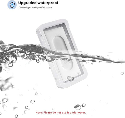 Shower Phone Holder Waterproof 360° Rotation, Mirror/Wall Mount Phone Holder for Shower Bathroom Bathtub Kitchen, Universal Shower Accessories (White)