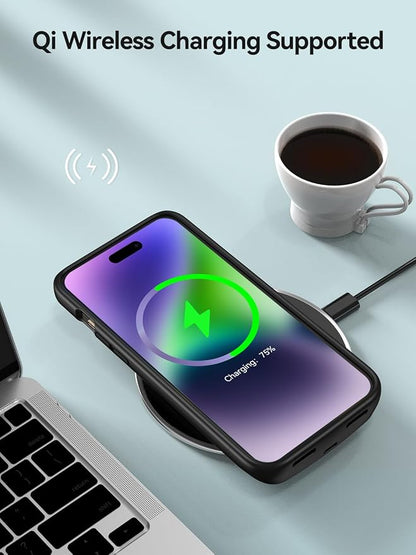 NEWDERY 10000mAh Battery Case for iPhone 14/14 Pro/13/13 Pro 6.1", Qi Wireless Charging & Wired Headset & Sync-Data Supported, Portable Protective Charger Cover