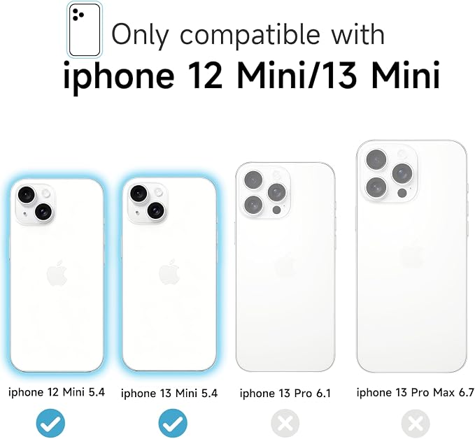 for iPhone 13 Mini/ 12 Mini Case Silicone Compatible with Magsafe Case, Ultra Slim Thin Magnetic Phone Cases Mag Safe, Cute Soft Rubber Gel Matte Wireless Charging Cover for Women, Light Blue