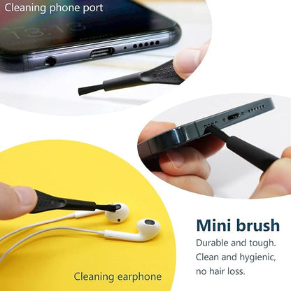 Phone Speaker Dustproof Stickers Protector, Mesh Speaker Anti Dust Adhesive Cover, Included Anti Dust Plug, Phone Port Cleaning Brush and Tweezer Compatible with iPhone 14, 13, 12 Pro Max, 11 (Black)