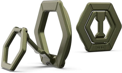 URBAN ARMOR GEAR UAG Magnetic Phone Ring Stand Compatible with MagSafe Magnet, Removable Metal Finger Ring Grip & 360 Rotation Adjustable Kickstand for iPhone 17, Galaxy S26, Olive Drab