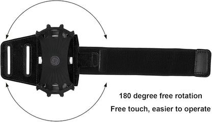 Running Armband 360°Rotatable for 4-6.7 Inch Mobile Phone, Rotatable Running Armband Cell Phone Holder for Running or Walking, Fits All 4-6.7 Inch Smartphones, Great for Hiking Biking Running(Black)