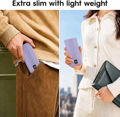10000mAh Portable Charger with 4 Built-in Cables, 22.5W Fast Charging Power Bank, LED Display, Slim Travel Battery Pack for iPhone 17/16/15/14, Samsung Galaxy, iPad & More