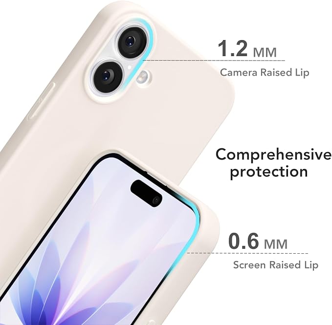 for iPhone 17 Case Silicone Compatible with Magsafe Case, Ultra Slim Thin Magnetic Phone Cases Mag Safe, Cute Soft Rubber Gel Matte Plain Wireless Charging Cover for Women, Beige Stone Cream