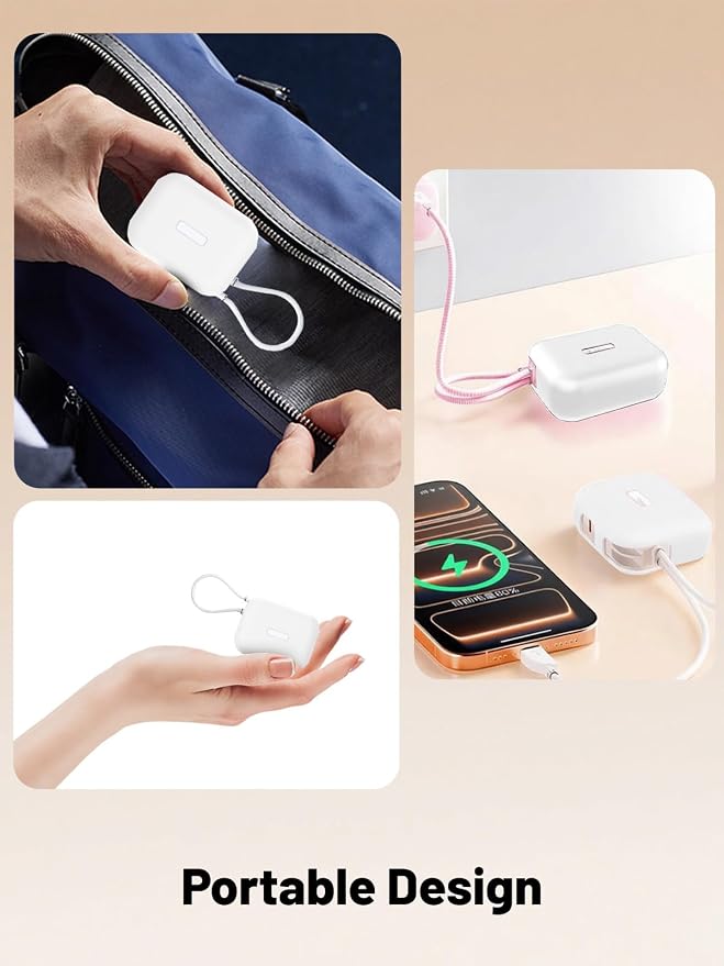 Silicone Protective Case Compatible with TORRAS EasyGo Power Bank 45W Ultra-Fast Charging 10000mAh, Full-Body Protective Cover with Precise Cutouts, Shockproof & Scratch-Resistant Sleeve (White)