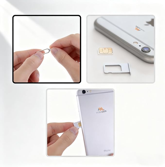 4 Pcs SIM Card Removal Openning Tool Tray Eject Pins Needle Opener Ejector Compatible with All iPhone Apple iPad HTC Samsung Galaxy Cell Phone Smartphone Watchchain Link Remover (Style B)