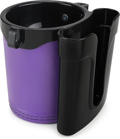 Accmor 3-in-1 Bike Cup Holder with Cell Phone Keys Holder, Bike Water Bottle Holders, Universal Bar Drink Cup Can Holder for Bicycles, Motorcycles, Scooters, Black Purple