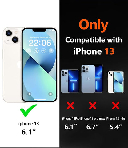 Diverbox for iPhone 13 Case [Compatible with MagSafe] [Shockproof] [Dropproof] [with Screen Protector ] 3in1 Heavy Duty Protection Phone Case Cover for Apple iPhone 13 (Matte Clear(Magnet))