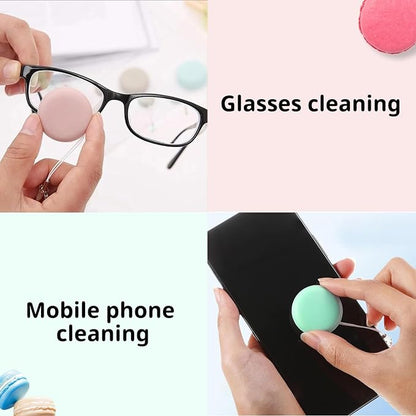 Macaron Phone Screen Cleaner,2024 New Macaron Mobile Phone Screen Cleaning Ball, Mobile Phone Screen Wipe Pendant (4 Pcs)