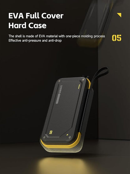 Hagibis Electronic Organizer Traveling Case Bag EVA Hardshell PU Portable Carrying Pouch for Mouse, Charger, Cables, Power Bank, SD Cards, USB Flash Disks, Accessories (Black)