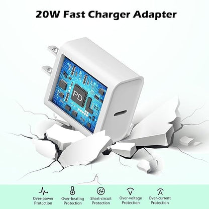 iPhone Charger Fast Charging for iPhone 14,2Pack Wall Block USB C Charger Plug with USB C to Lightning Charging Cable Compatible with iPhone 14/14 Pro Max/13/13 Pro Max/12/12 Mini/11/XS/X/8Plus/iPad