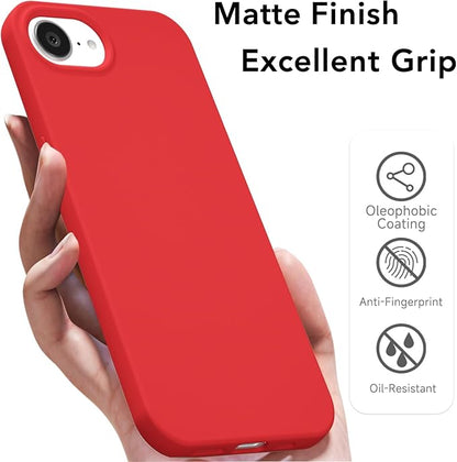 for iPhone 17e 16e Case Silicone Compatible with Magsafe Case, Ultra Slim Thin Magnetic Phone Cases Mag Safe, Cute Soft Rubber Gel TPU Matte Plain Wireless Charging Cover for Women, Red