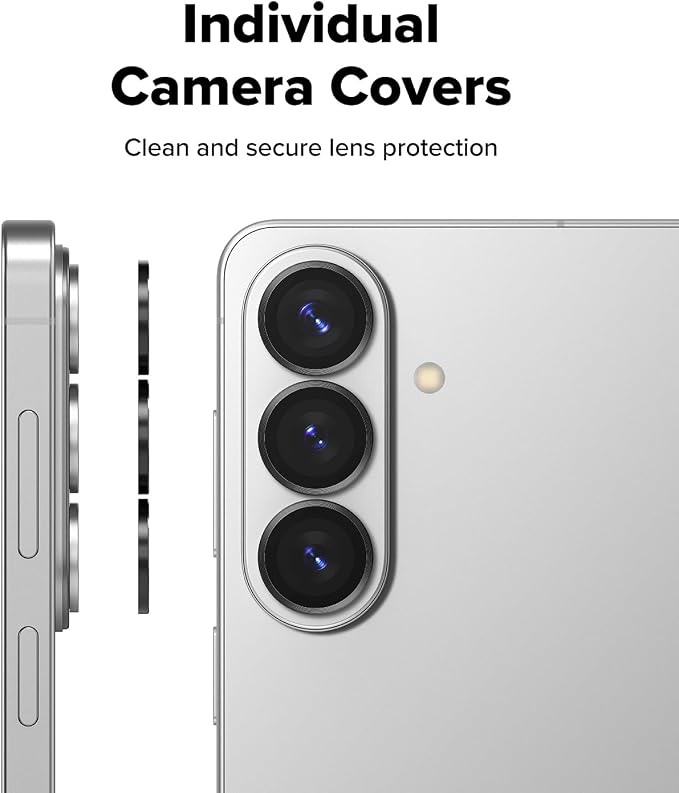 Ringke Camera Lens Frame Glass for Samsung Galaxy S26 and S26 Plus Camera Lens Protector [Individual Lens Covers] Tempered Glass Covers and Aluminum Alloy Frames - 2 Pack