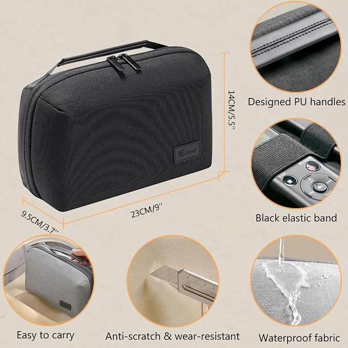 Kaxich Travel Electronics Organizer Pouch, Portable Cable Organizer Case | Waterproof Universal for Adapters Memory Cards, USB Cables (Beige)