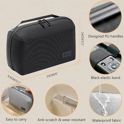 Kaxich Travel Electronics Organizer Pouch, Portable Cable Organizer Case | Waterproof Universal for Adapters Memory Cards, USB Cables (Black)