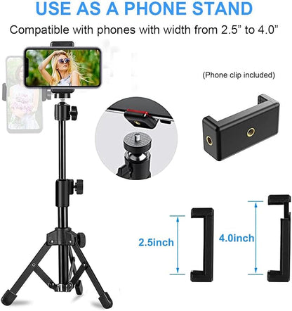 Webcam Tripod Stand Extendable Desktops Tripod for Camera/Phone/Webcam, Desk Tripods Webcam Mount Holder Compatible with Logitech Webcams C925e C922x C922 C930e C930 C920 C615 /iPhone/Ring Light