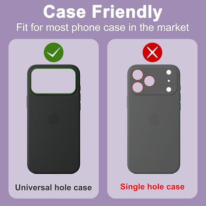 2 Pack Camera Lens Protector for iPhone 17 Pro Max,[Not Easy to Breakn ] AR Tempered Glass Strong Adsorption Metal Camera Cover Screen-Inky blue